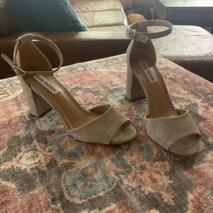 Gray heel sandals